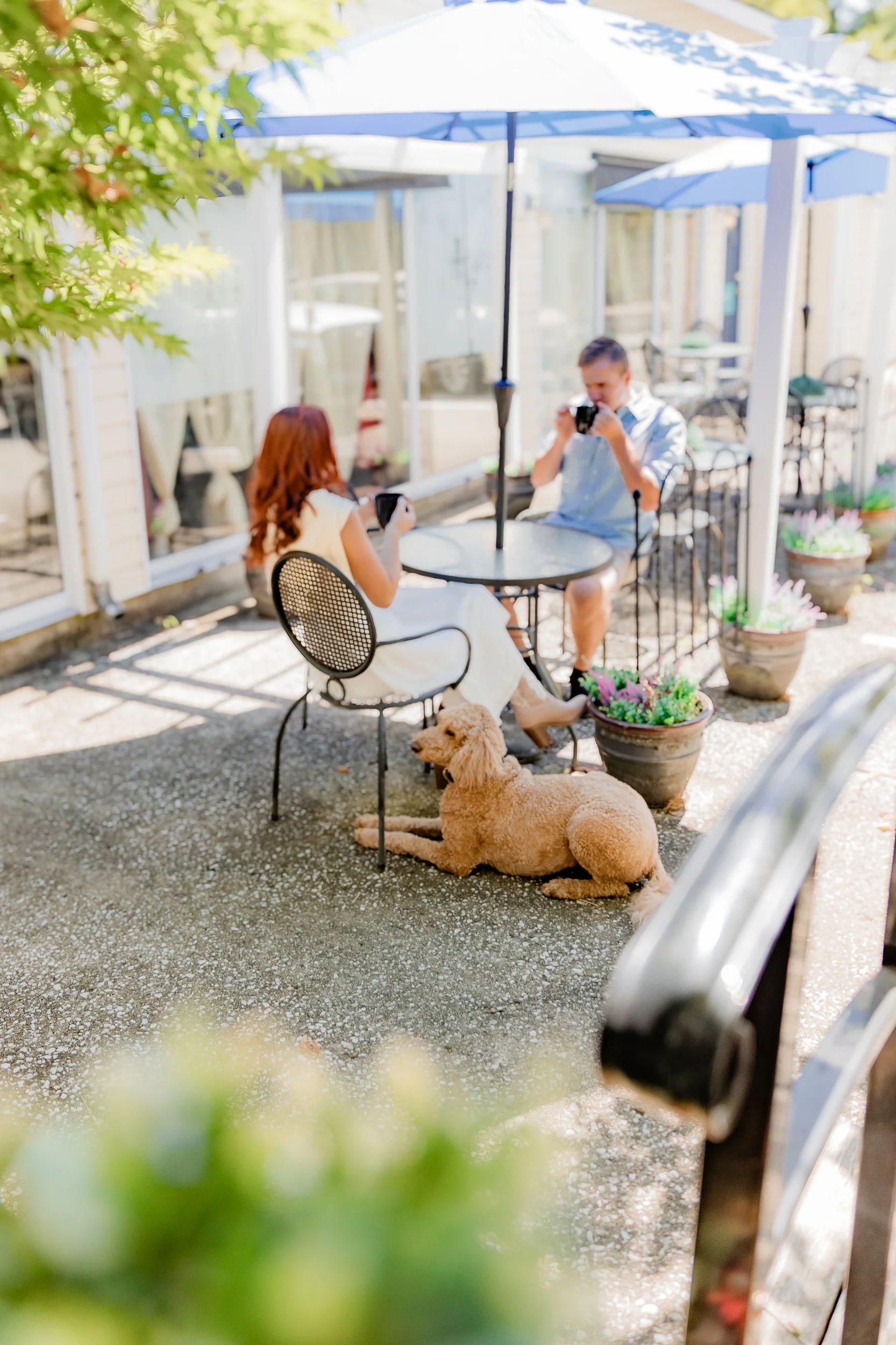 couple enjoying amenities